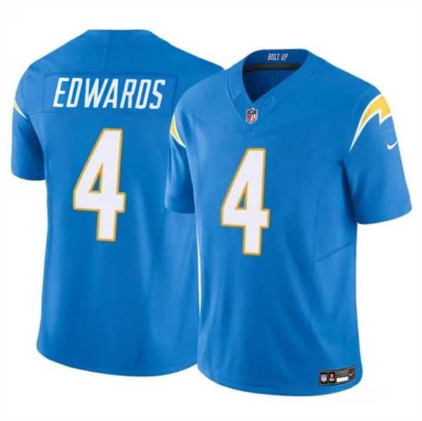 Men & Women & Youth Los Angeles Chargers #4 Gus Edwards Light Blue 2024 F.U.S.E. Vapor Limited Football Stitched Jersey->los angeles chargers->NFL Jersey